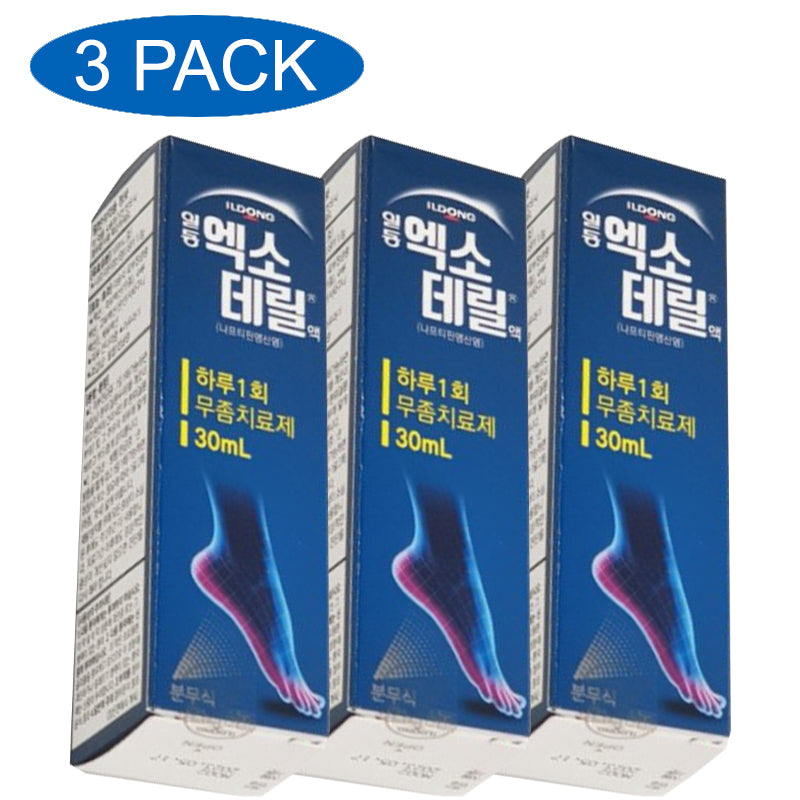 Exoderil Liquid 1% – Naftifine Hydrochloride Antifungal Treatment for Skin & Nail Infections (30ml x 3 Pack / Total 90ml, Made in Korea under Sandoz License)