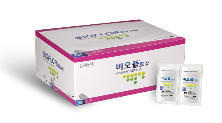 Bioflor (Saccharomyces boulardii) 250mg 200 Sachets(Enterol, Bioflora) 비오플