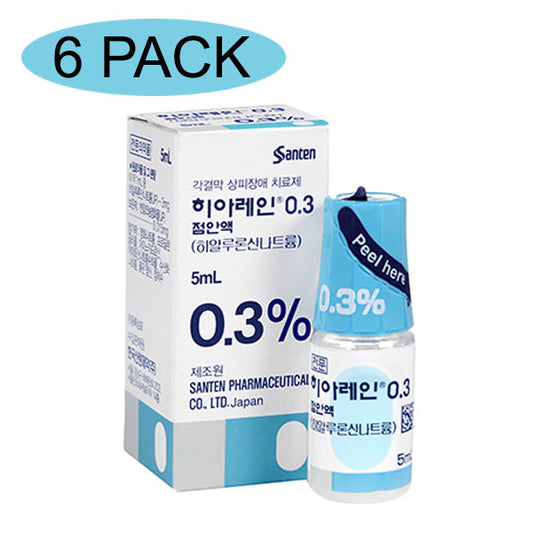 HIALID (Hyalein) 0.3% Sodium Hyaluronate dry eye drop, 5 ml X 6 PACK (TOTAL 30 ml)