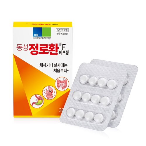 CHEONG RO HWAN Relieve Diarrhea (sugar film coated), Upset Stomach, Loose Stool - 36 Tablets Made in Korea - Pack of 2(total 72tablets) 정로환 당의정